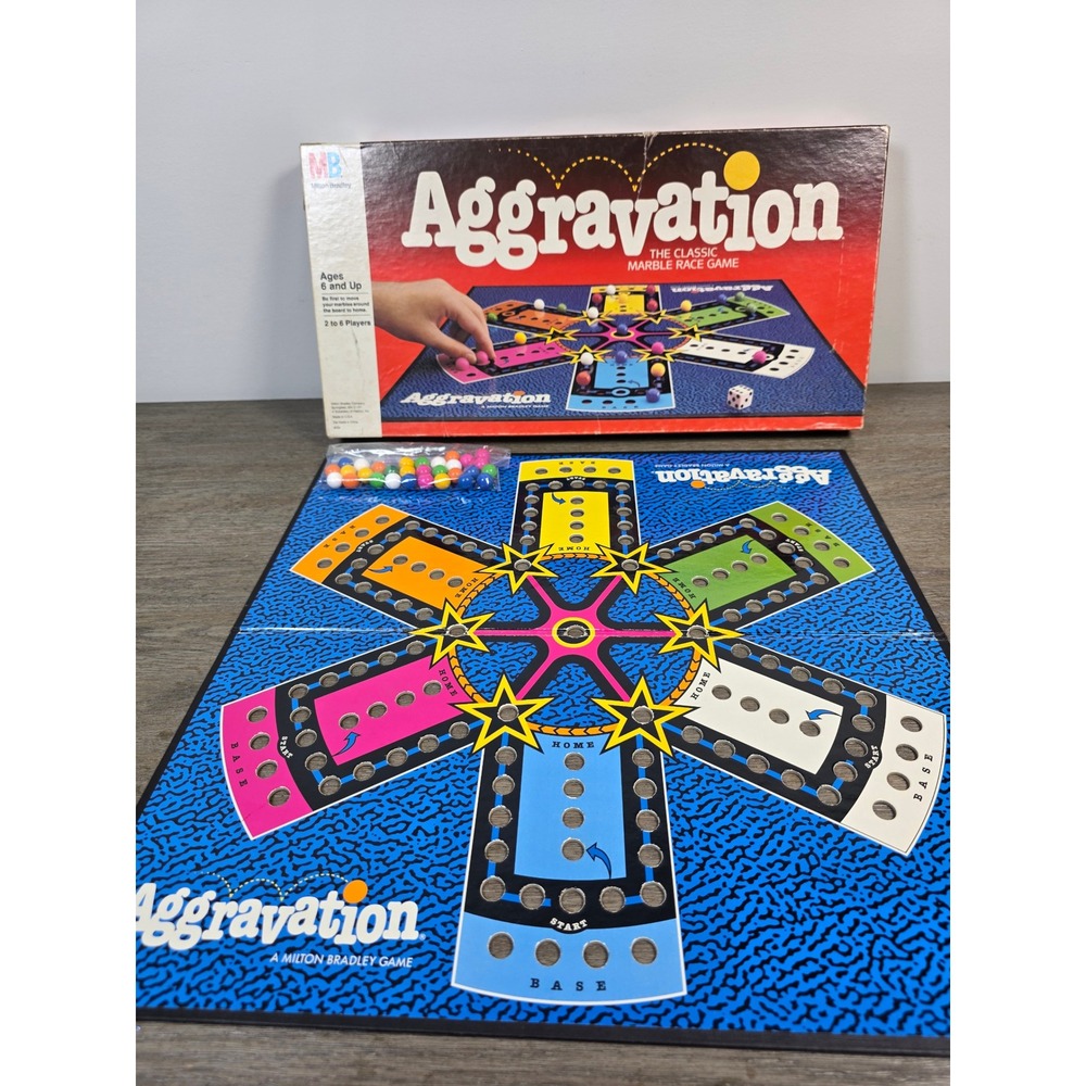 Aggravation Board Game - 1989 Edition by Milton Bradley Vintage 100% Complete